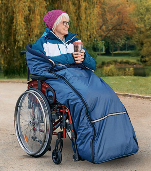 Schlupfsack für Rollstühle, Anti-Rutsch-Noppen, Wasser- und windabweisend