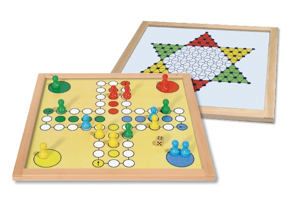 Extra großes Magnet Doppel-Brettspiel Verflixt & Halma, 50 x 50 cm